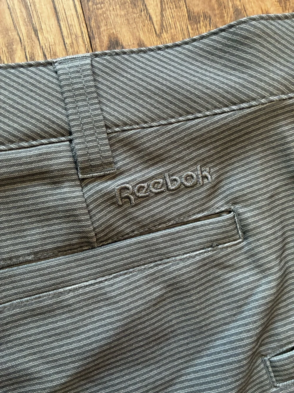 Reebok Men's Gray Pinstripe Flat Front Shorts